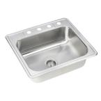 Neptune Drop-in Stainless Steel 24-3/8x21-3/8x8 4-Hole Single Bowl Kitchen Sink