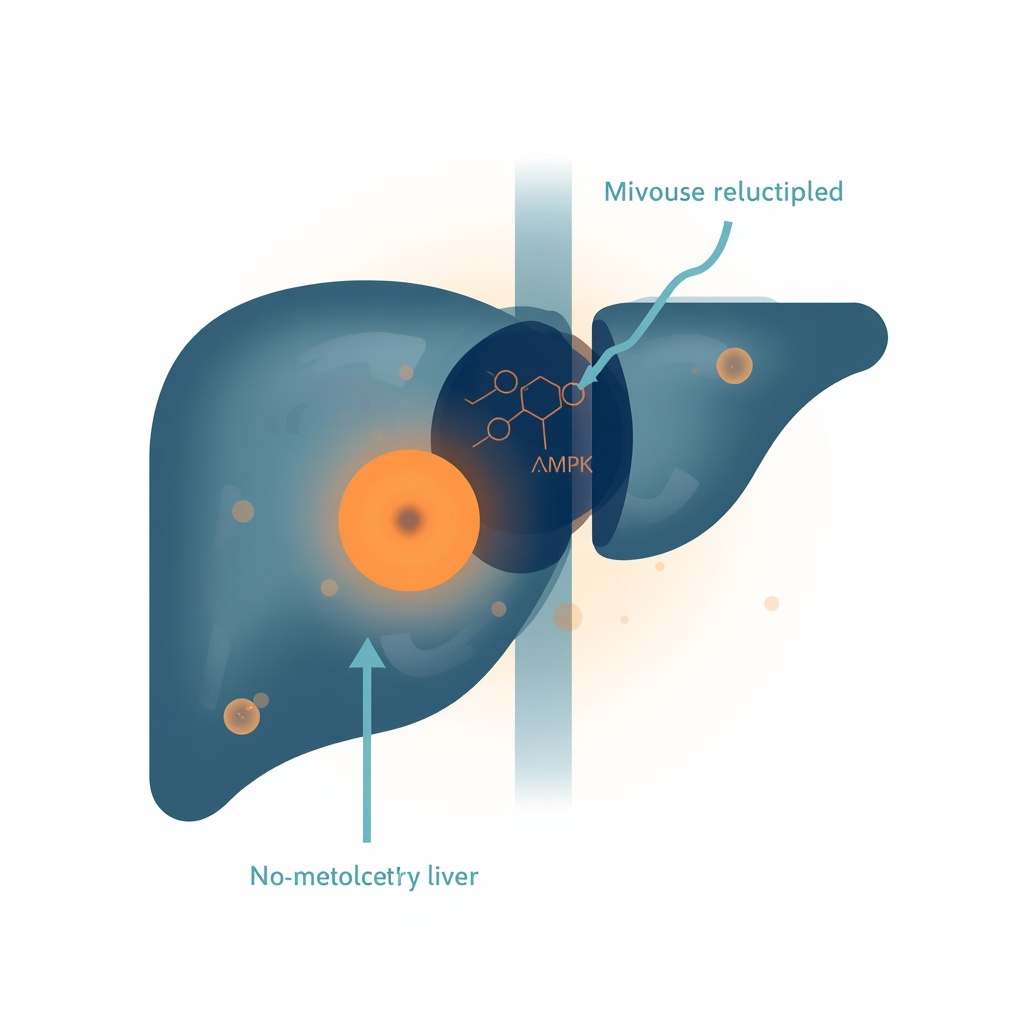 Metformin AMPK activation and hepatic glucose production suppression diagram
